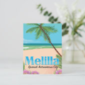 Melilla: Poster van de Spaanse autonome stadsreis. Briefkaart (Staand voorkant)