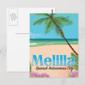 Melilla: Poster van de Spaanse autonome stadsreis. Briefkaart (Voorkant / Achterkant)
