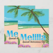 Melilla Spaanse Autonome Stad Reisposter. (Voorkant / Achterkant)