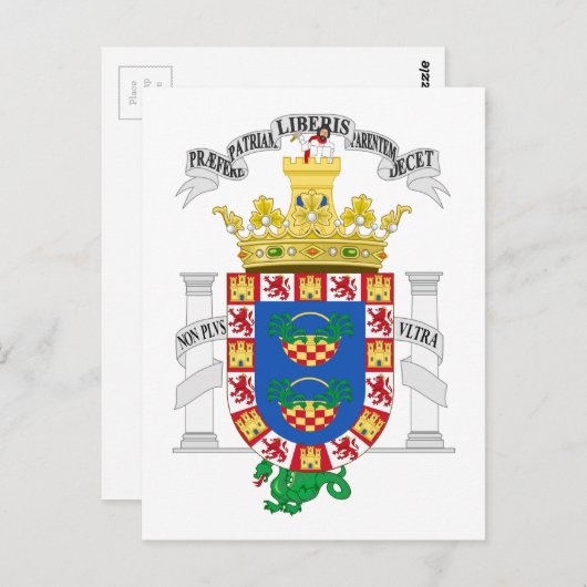 Melilla (Spanje) Wapenmunt Briefkaart (Voorkant / Achterkant)