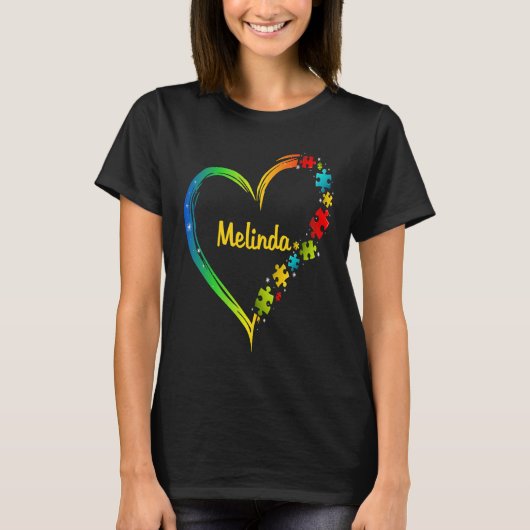 Melinda autisme bewustzijn hart puzzel idee 2020 t-shirt (Voorkant)
