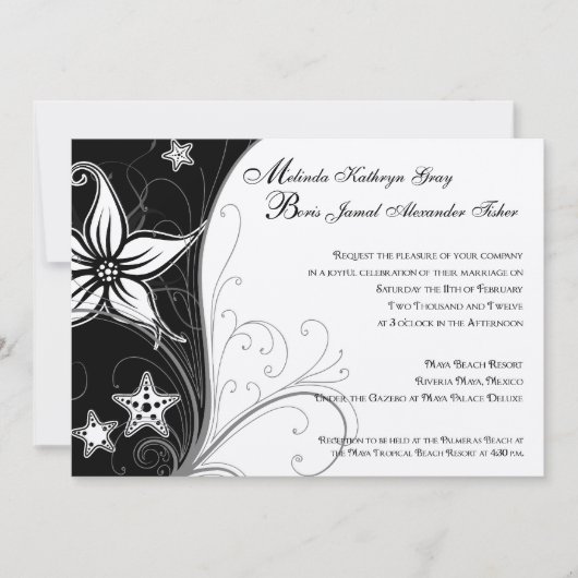 Melinda & Boris Wedding Invites Kaart (Voorkant)