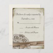 Melinda Lace-kaart RSVP Kaartje (Voorkant / Achterkant)