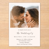 Melinda Modern Wedding Acryl Uitnodigingen (Voorkant)