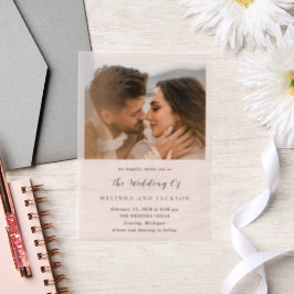 Melinda Modern Wedding Vellum Uitnodigingen