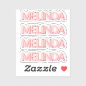 Melinda-naam in gloeiende neonlampen sticker (Vel)