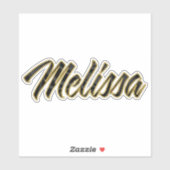 Melissa black gold Lettering Aufkleber Sticker (Vel)