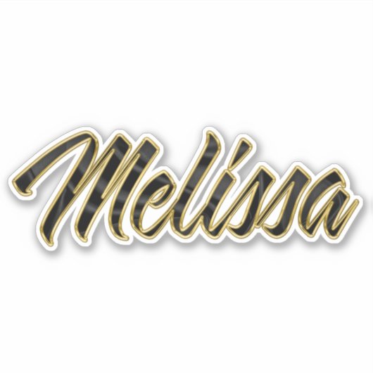 Melissa black gold Lettering Aufkleber Sticker (Voorkant)