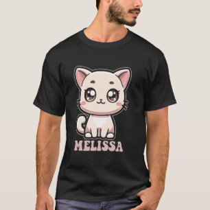 Melissa Cute Kitty Kattenontwerp voor Meisjesnaam  T-shirt