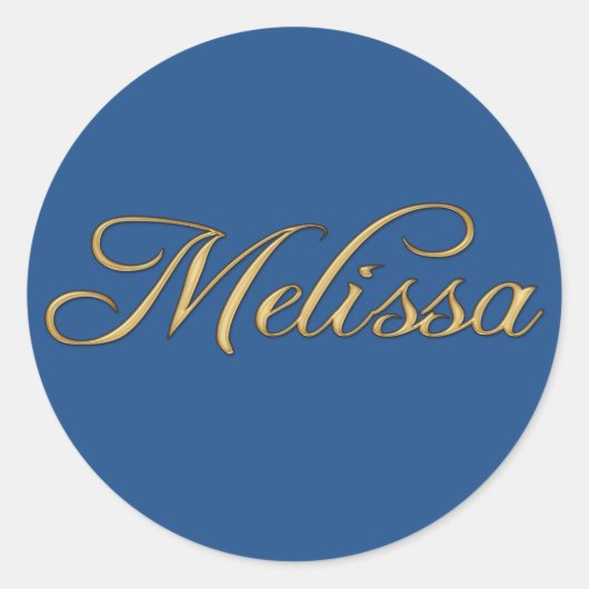 MELISSA Naam Branded Gift Item Ronde Sticker (Voorkant)
