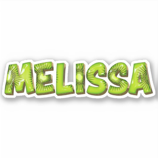 Melissa Name Kiwi Design Aufkleber Sticker (Voorkant)