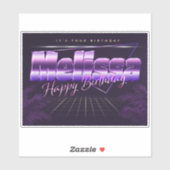 Melissa Name Vorname lila retro Sticker Geburtstag (Vel)