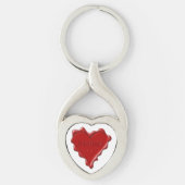 Melissa. Red heart wax seal met de naam Melissa Sleutelhanger (Voorkant)