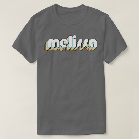 Melissa Retro Rainbow Typografie Vervaagd Stijl T-shirt (Design voorkant)