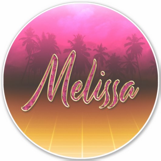 Melissa Vorname Name golden pink Aufkleber Sticker (Voorkant)