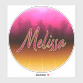 Melissa Vorname Name golden pink Aufkleber Sticker (Vel)