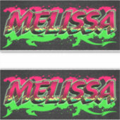 Melissa Vorname Name Graffiti Aufkleber Sticker (Voorkant)