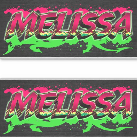 Melissa Vorname Name Graffiti Aufkleber Sticker (Voorkant)