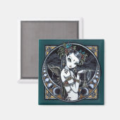 "Melita" Gothic Tribal Fusion Dancer Angel Magnet (Voorkant / Achterkant)