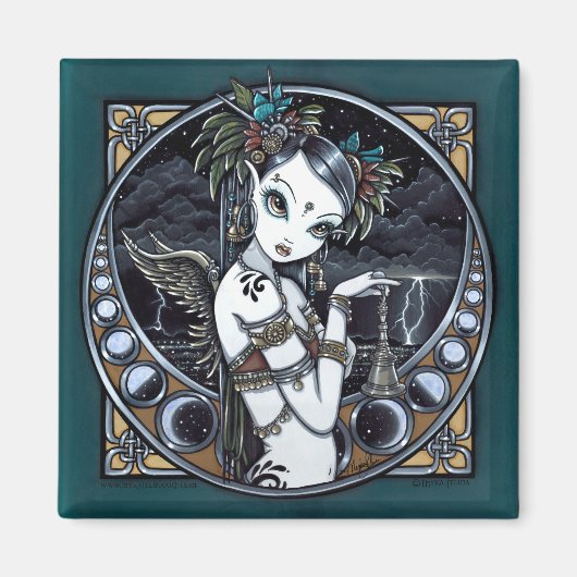 "Melita" Gothic Tribal Fusion Dancer Angel Magnet (Voorkant)