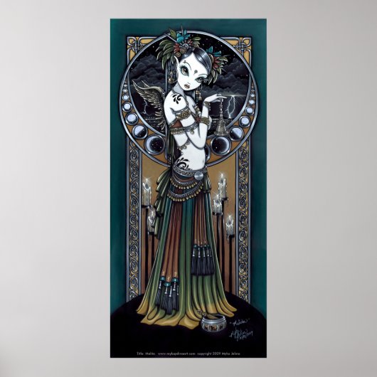 "Melita" Gothic Tribal Fusion Dancer Art Poster (Voorkant)