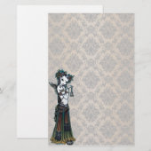 "Melita"-Gothic Tribale Fusion Dancer Art Statione Briefpapier (Voorkant / Achterkant)