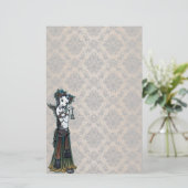 "Melita"-Gothic Tribale Fusion Dancer Art Statione Briefpapier (Staand voorkant)