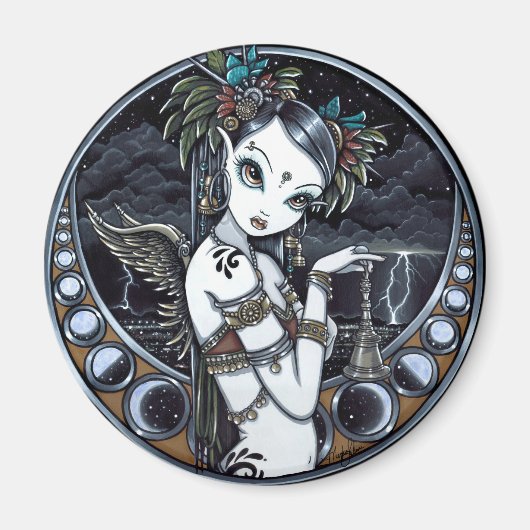 "Melita" Gotische Tribal Fusion Danser Art Magnet (Voorkant)