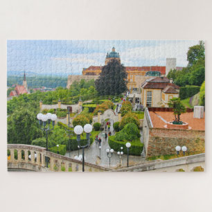Melk Abbey met tuin en stad, Oostenrijk Legpuzzel