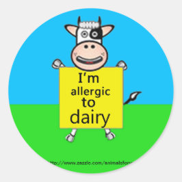 Melk Allergie Alert Ronde Sticker