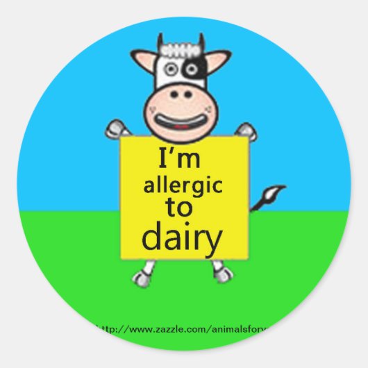 Melk Allergie Alert Ronde Sticker (Voorkant)