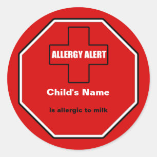Melk Allergie Medische Alert Custom Std Sticker