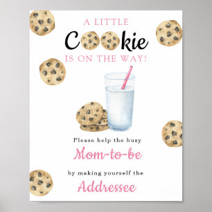 Melk baby shower aanstaande moeder geadresseerde poster