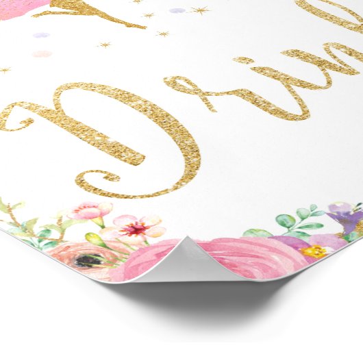 Melk Baby shower Drink op zaterdag Poster (Hoek)