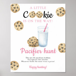 Melk Baby shower Fopspenen jacht spel Poster