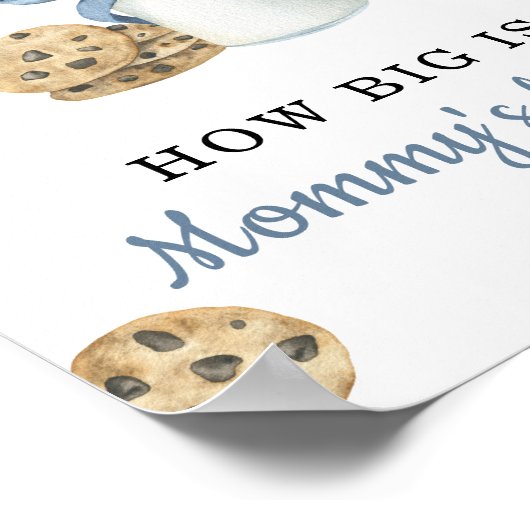 Melk baby shower - Hoe groot is mama's buik Poster (Hoek)