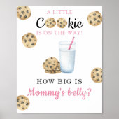 Melk baby shower - Hoe groot is mama's buik Poster (Voorkant)
