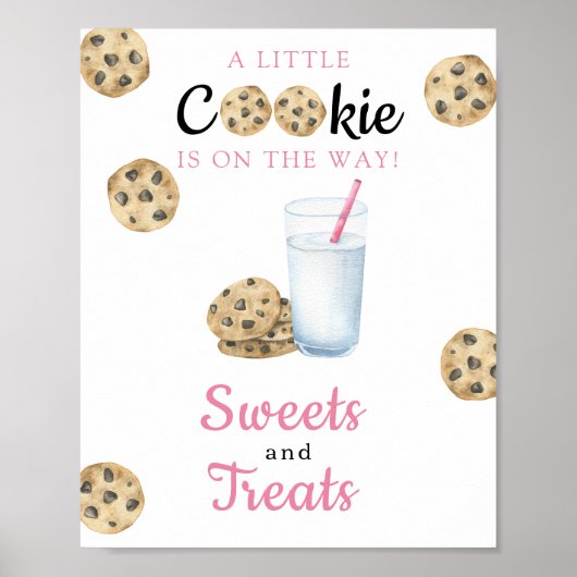 Melk Baby shower Snoep en lekkers Poster (Voorkant)