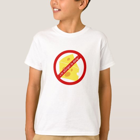 Melk/Cheese Allergy Alert T-shirt (Voorkant)