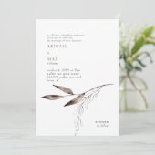 Melk Chocolade Moderne Blad Bruiloft Kaart (Staand voorkant)