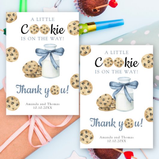 Melk & Cookies Baby shower - Dank u kaart