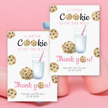 Melk & Cookies Baby shower - Dank u kaart