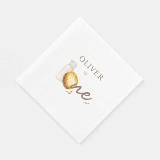 Melk & Cookies Eerste Verjaardagsfeest Servet (Hoek)