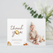 Melk & Cookies Eerste Verjaardagsfeestfoto Bedankkaart (Staand voorkant)