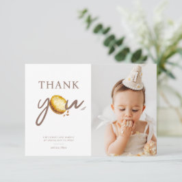 Melk & Cookies Eerste Verjaardagsfeestfoto Bedankkaart