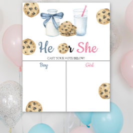 Melk & Cookies Geslacht onthullen Hij of Zij grafi Poster