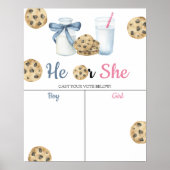 Melk & Cookies Geslacht onthullen Hij of Zij grafi Poster (Voorkant)