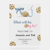 Melk & Cookies Geslacht onthullen Welkom Acryl Bord (Voorkant)