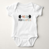 Melk Dan Burpees Grappige Fitness Gym Romper (Voorkant)