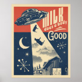 Melk doet een lichaam dat grappige aliens ufo maak poster (Voorkant)